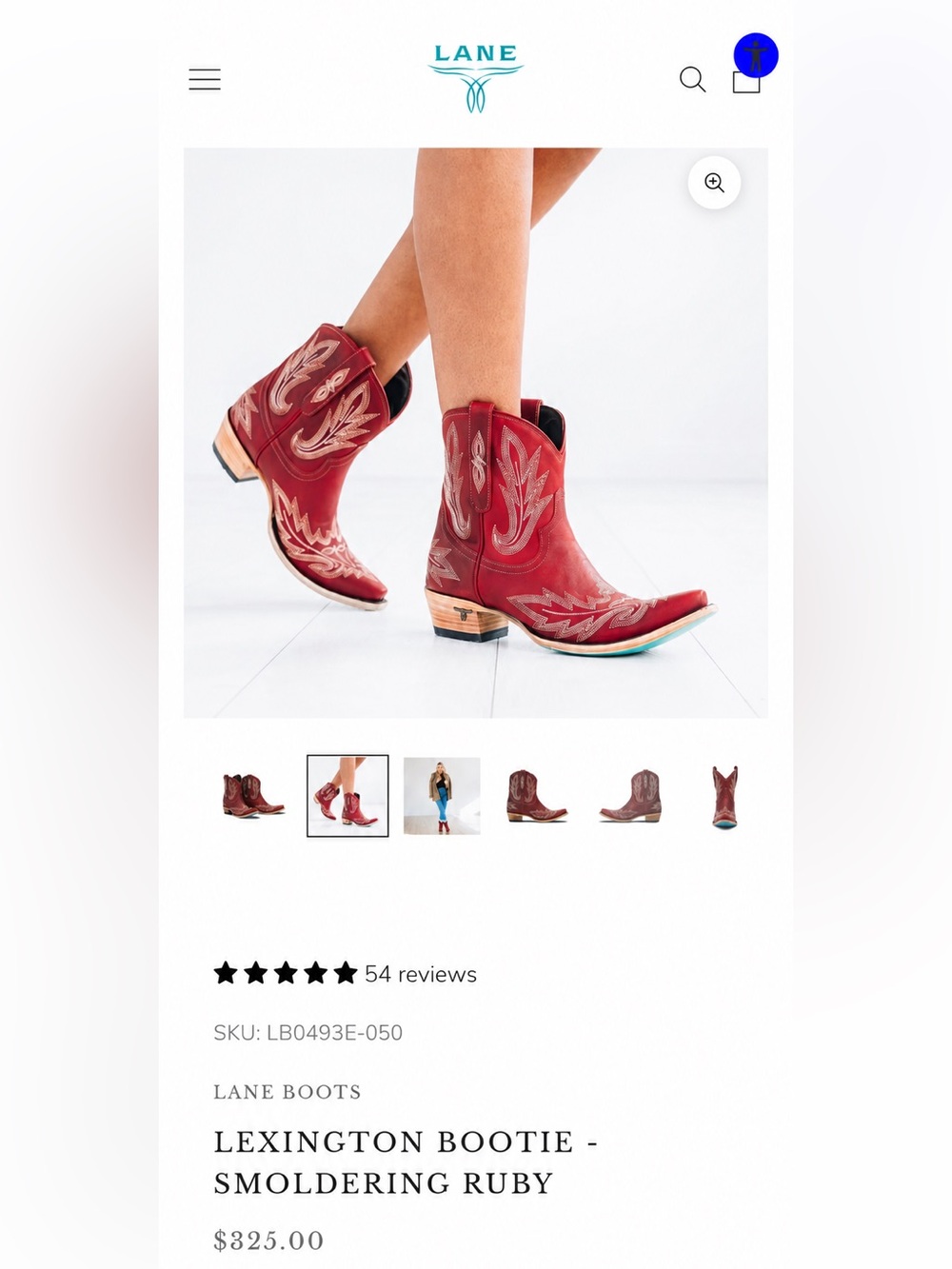 Lane Lexington Smoldering Ruby Red Western Booties Size 8 BNWT Box